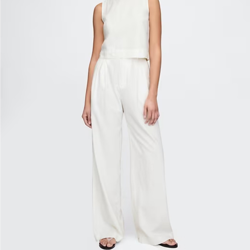 GAP 365 High Rise Linen-Blend Trousers Tall Size 4
